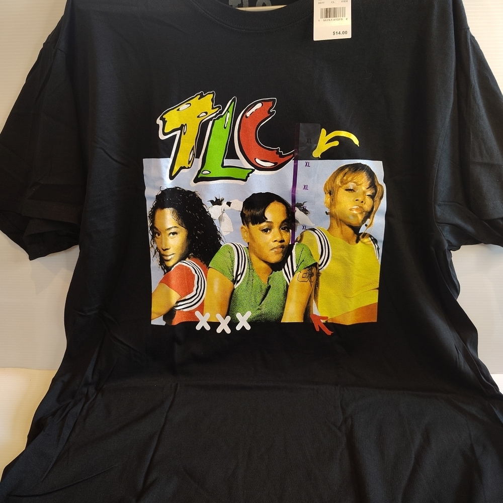 TLC T-Shirt - Black with Colorful Graphic - Picture 2 of 5